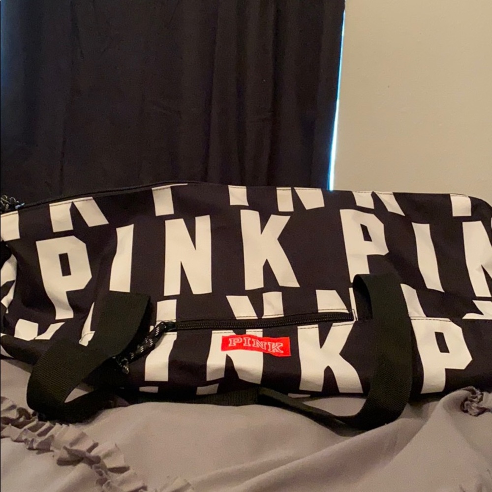 Pink duffle bag